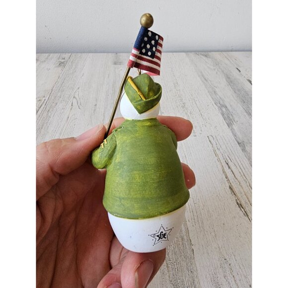 Sandi gore evans snowman ornament patriotic 4th of July God bless America wild b - Picture 8 of 9